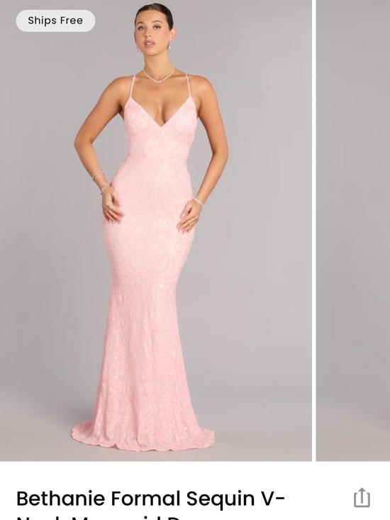 Windsor Dresses & Skirts - Windsor Pink Sequin V-Neck Mermaid Prom Dress